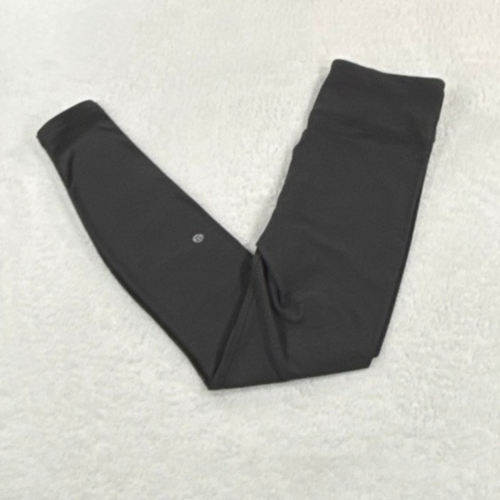 Lululemon Chase The Chill Tight Womens 6 Black Tech Fleece Running Leggings